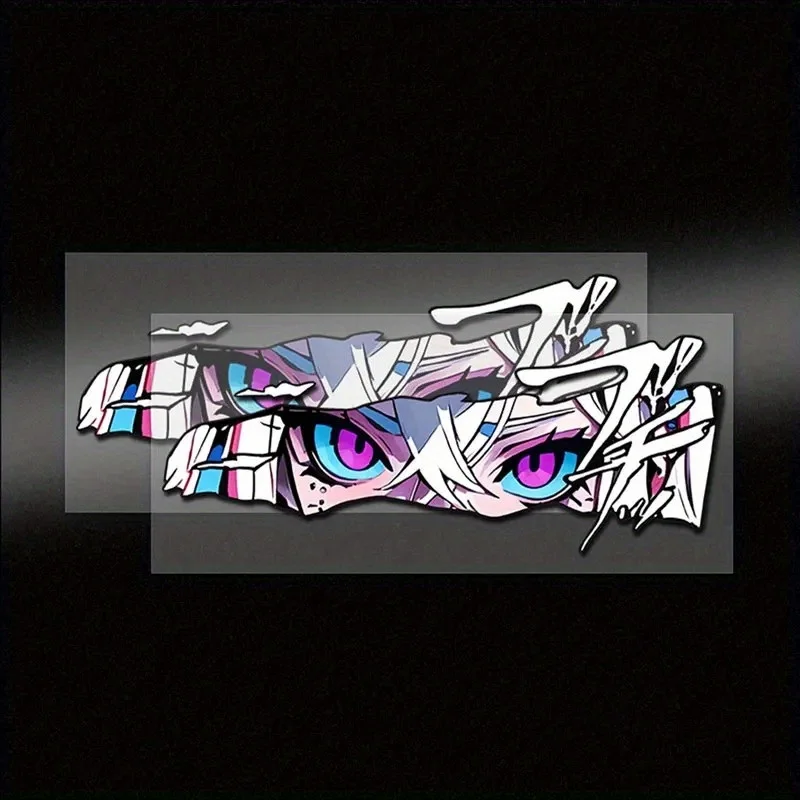 

2D Flat Anime Punk Reflective Vinyl Sticker, Durable Decal for Motorcycle, Helmet, Laptop & Bumper, Edgy Aesthetic Anime Decor