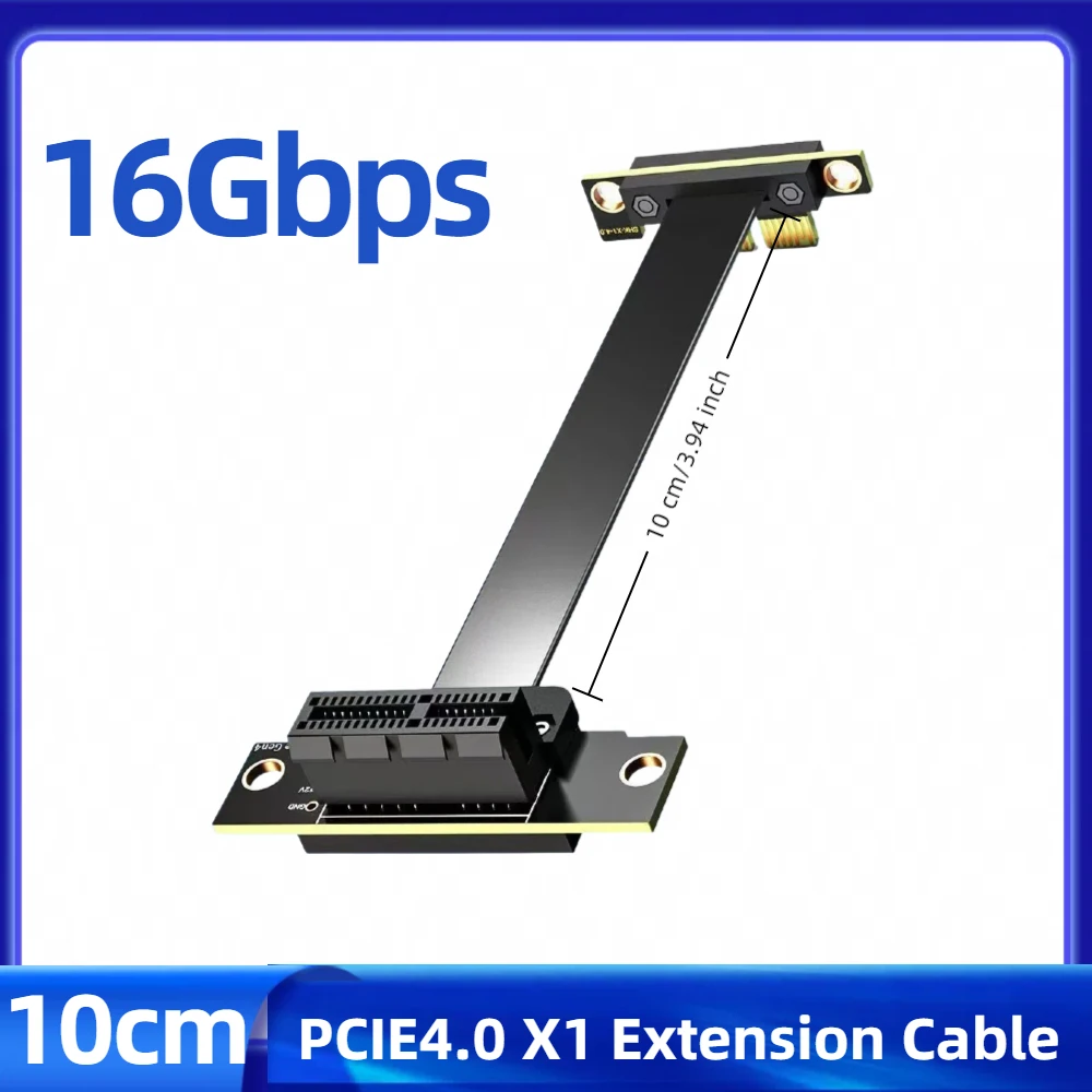 TISHRIC PCIE4.0 3,0 bis 1X/4X bis 4X Riser-Kabel PCIE X1 X4 Verlängerungskabel Dual 90 Grad rechtwinkliger Adapter Hochgeschwindigkeits-Extender – Detail 26