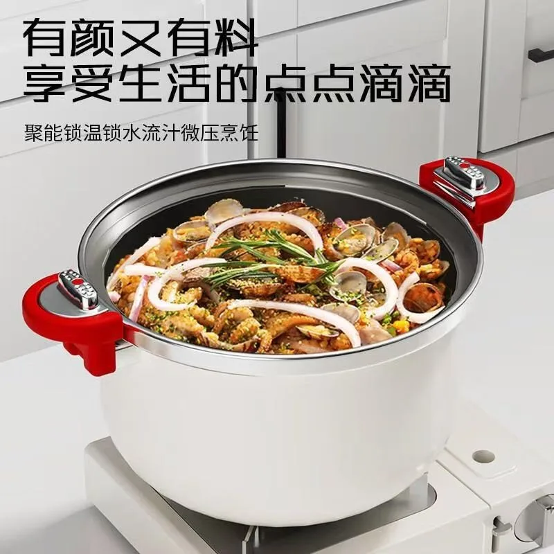 Ceramic micro Pressure Pot, Soup Pot, Household Stew Meat Pot, Non Stick Titanium Pot, Induction Cooker, Gas universal view 4