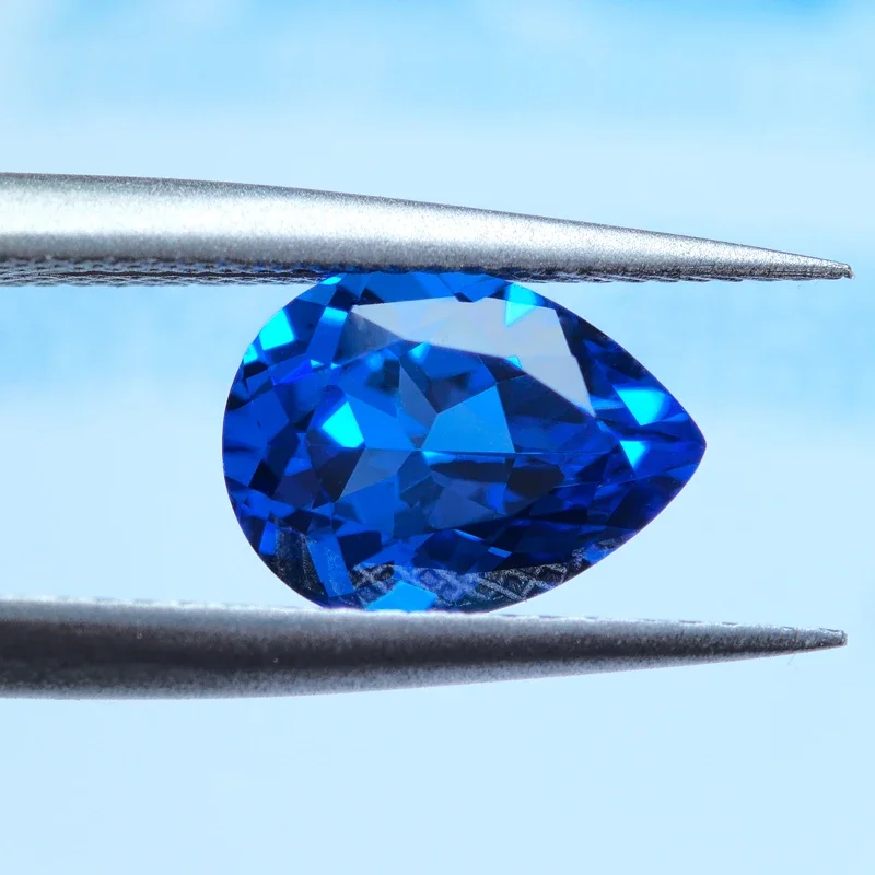 Cobalt Spine Lab Grown Sapphire Pear Shaped  Blue Little Demon Color VVS1 Charms Diy Jewelry Making Selectable AGL Certificate