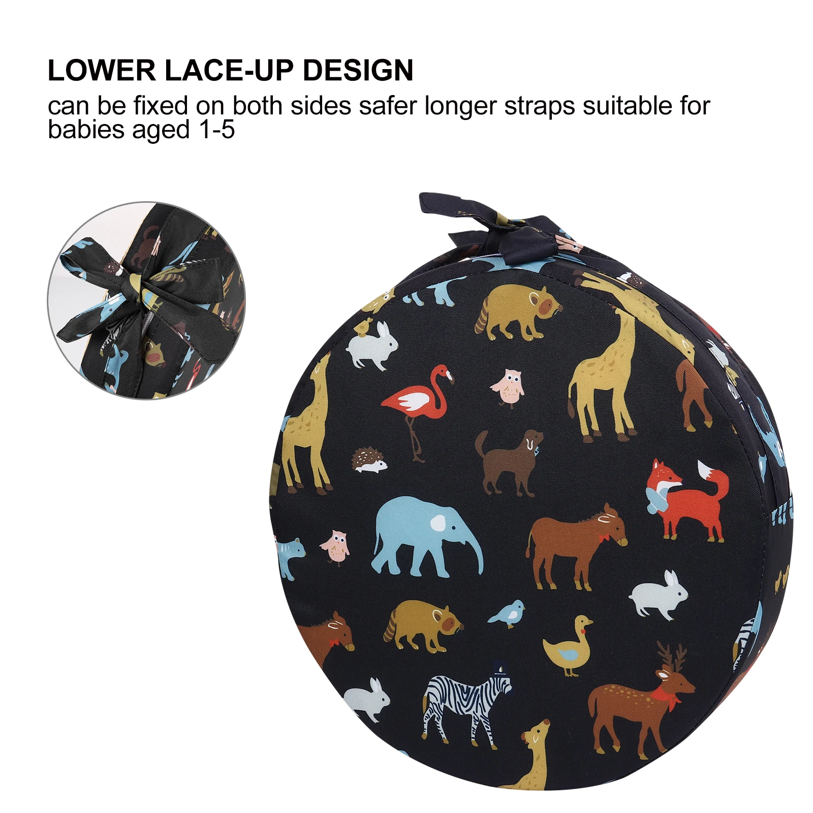 

Kids Chair Increasing Cushion Black Heightening Pad for Dining Toddler Seat Non Slip Sponge Easy Clean Student