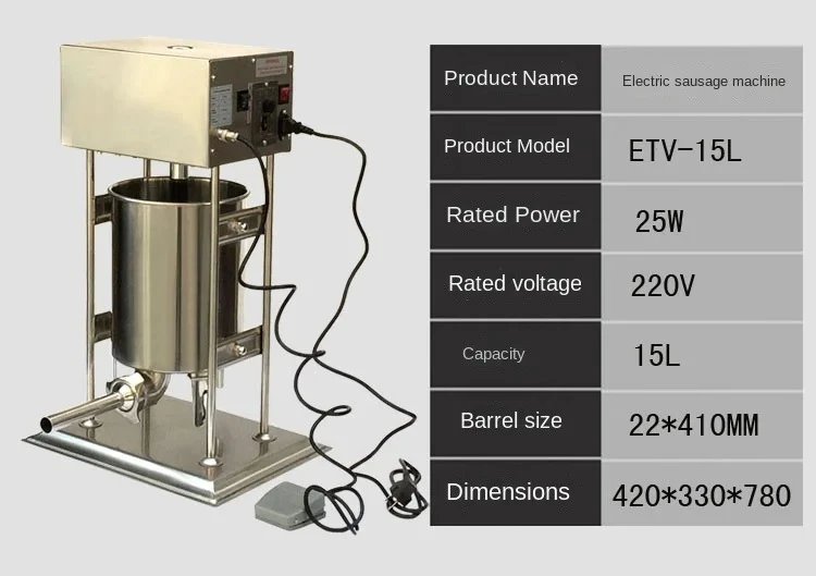 Automatic Sausage Filler Stainless Steel Sausage Stuffer Sausage Filler Electric  Machine Heating