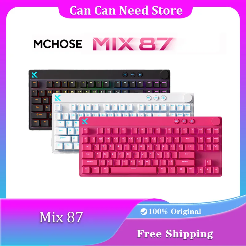 

MCHOSE MIX87 Magnetic Switch Mechanical Keyboard Wired 8000Hz 0.001mmRT Gaming Keyboard 8k Polling Rate Custom PC Accessories