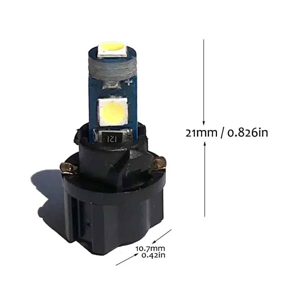 20pcs Led Bulb Dash Lights Super Bright T5 2721 37 70 286 Wedge PC74 Twist Socket Automotive Instrument Panel Gauge Light Kits
