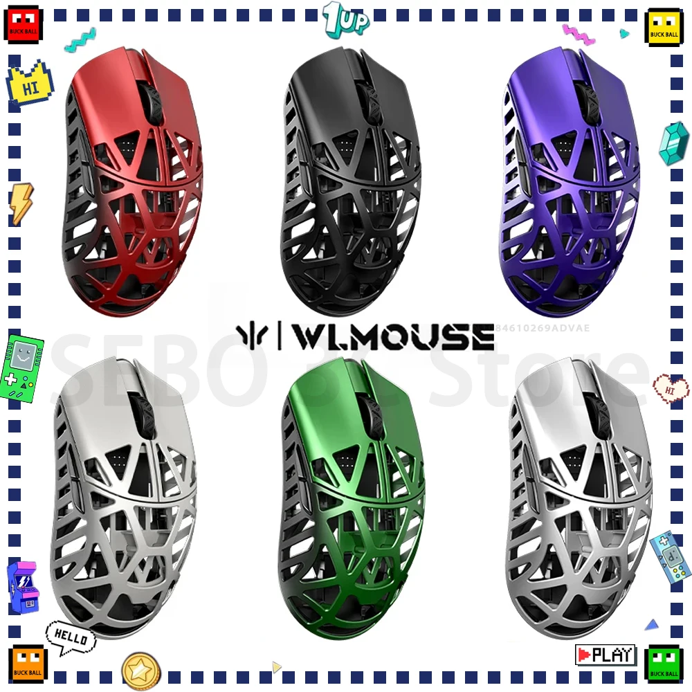 

Wanling WLmouse Beast X Max Wireless Mouse 8K PAW3395 Dual Mode Lightweight Magnesium Alloy Gaming Mouse Pc Gamer Accessories