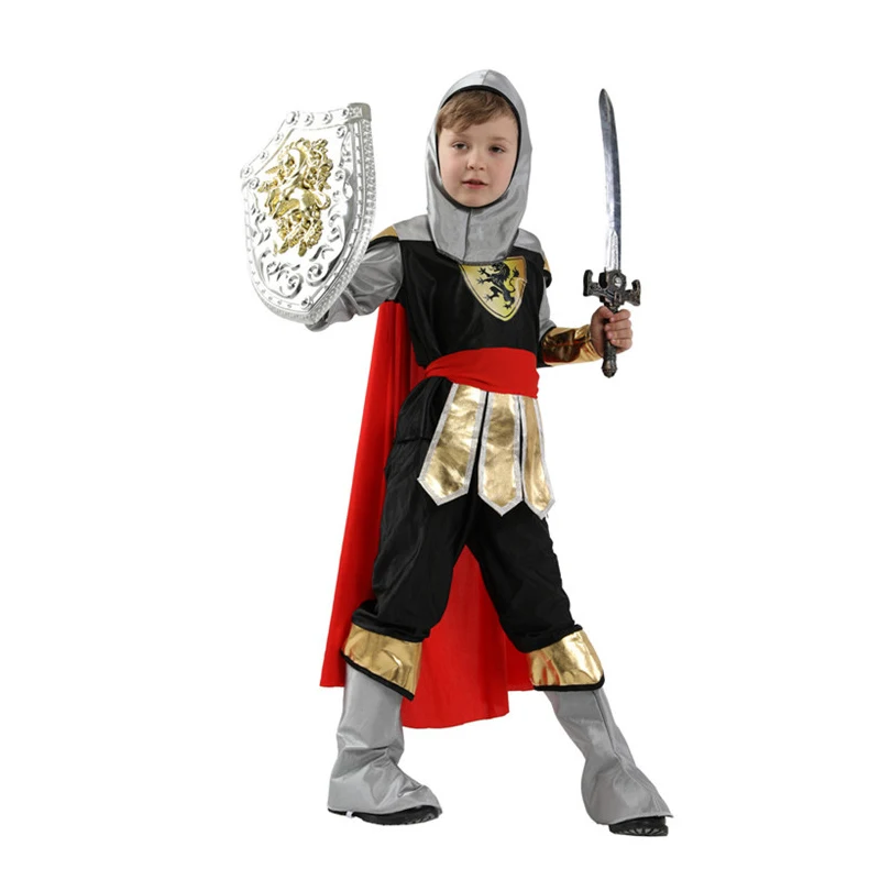 Roman Knight Warrior Role Playing Kids Costumes Cosplay Children's Soldier Warrior Gladiator Halloween Party No Weapon