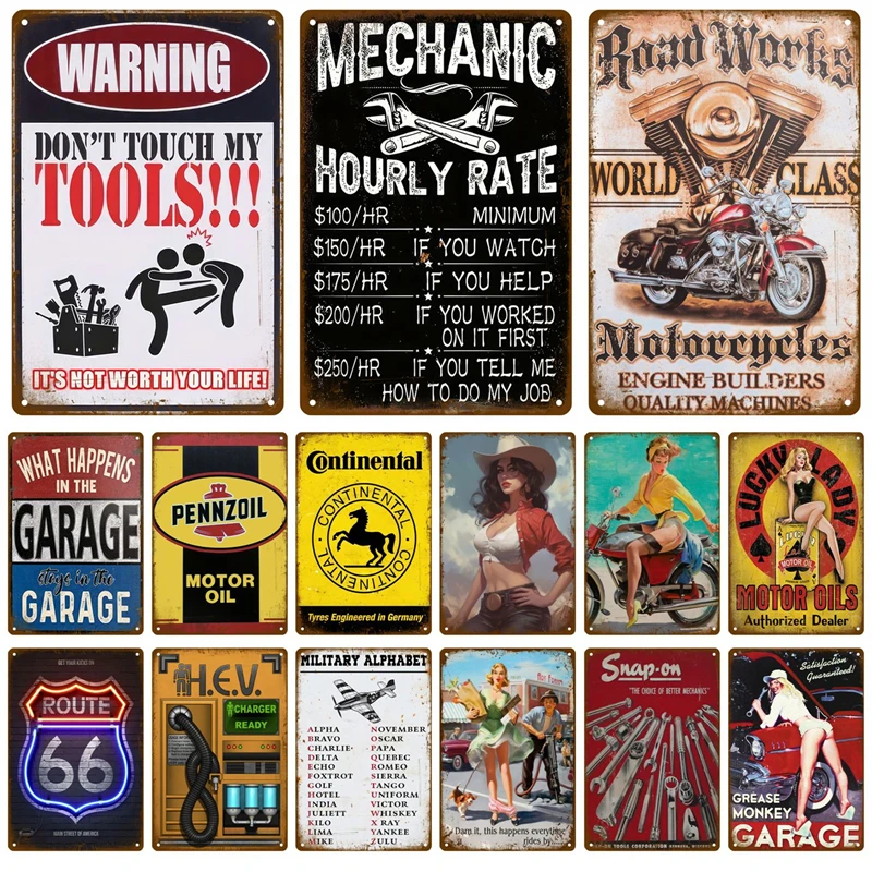 Vintage Tin Sign Metal Poster For Garage Workshop Auto Parts Sign Retro Car Parts Metal Sign Home Wall Deocr Decoration Plate