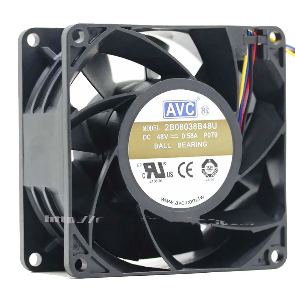 

For AVC 2B08038B48U 8cm 8038 80x80x38mm 48V 0.58A communication server chassis cooling fan