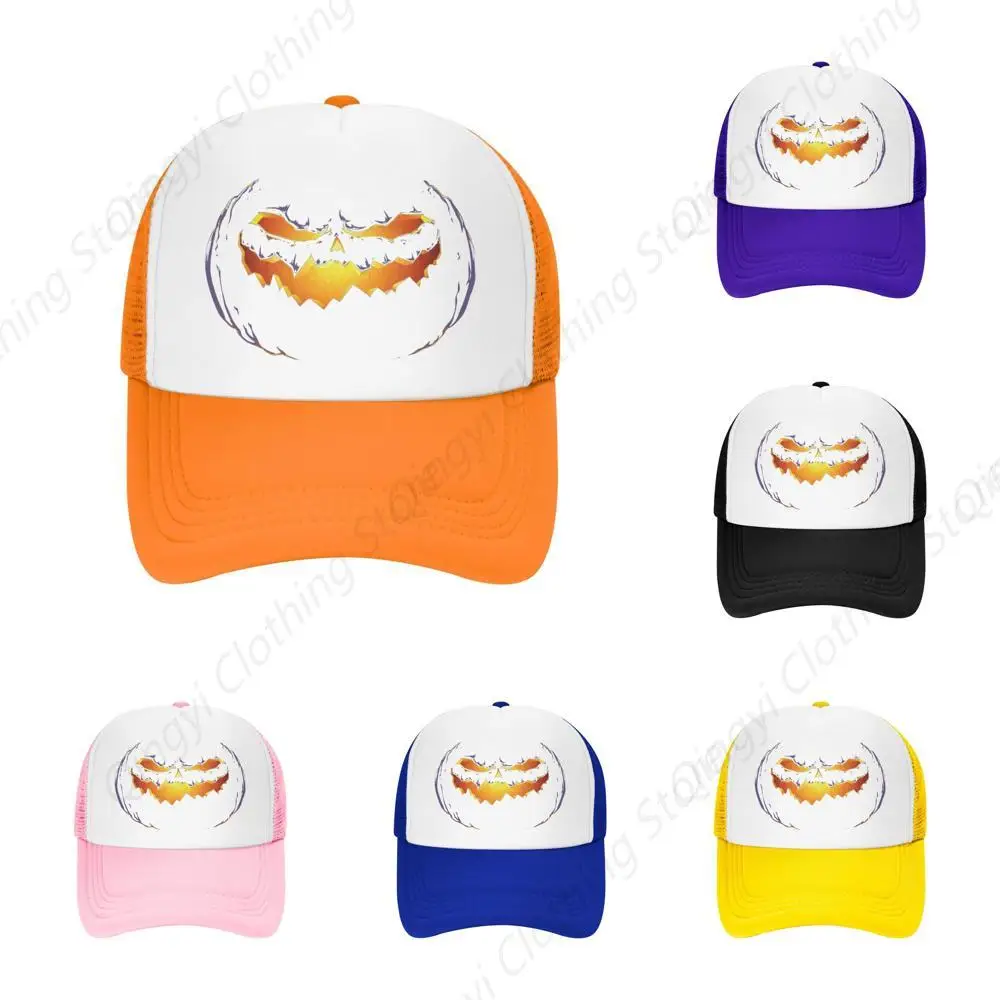 

Halloween Pumpkins Glow in The Dark Trucker Hat - Mesh Baseball Snapback Cap for Men Or Women Outdoors Orange