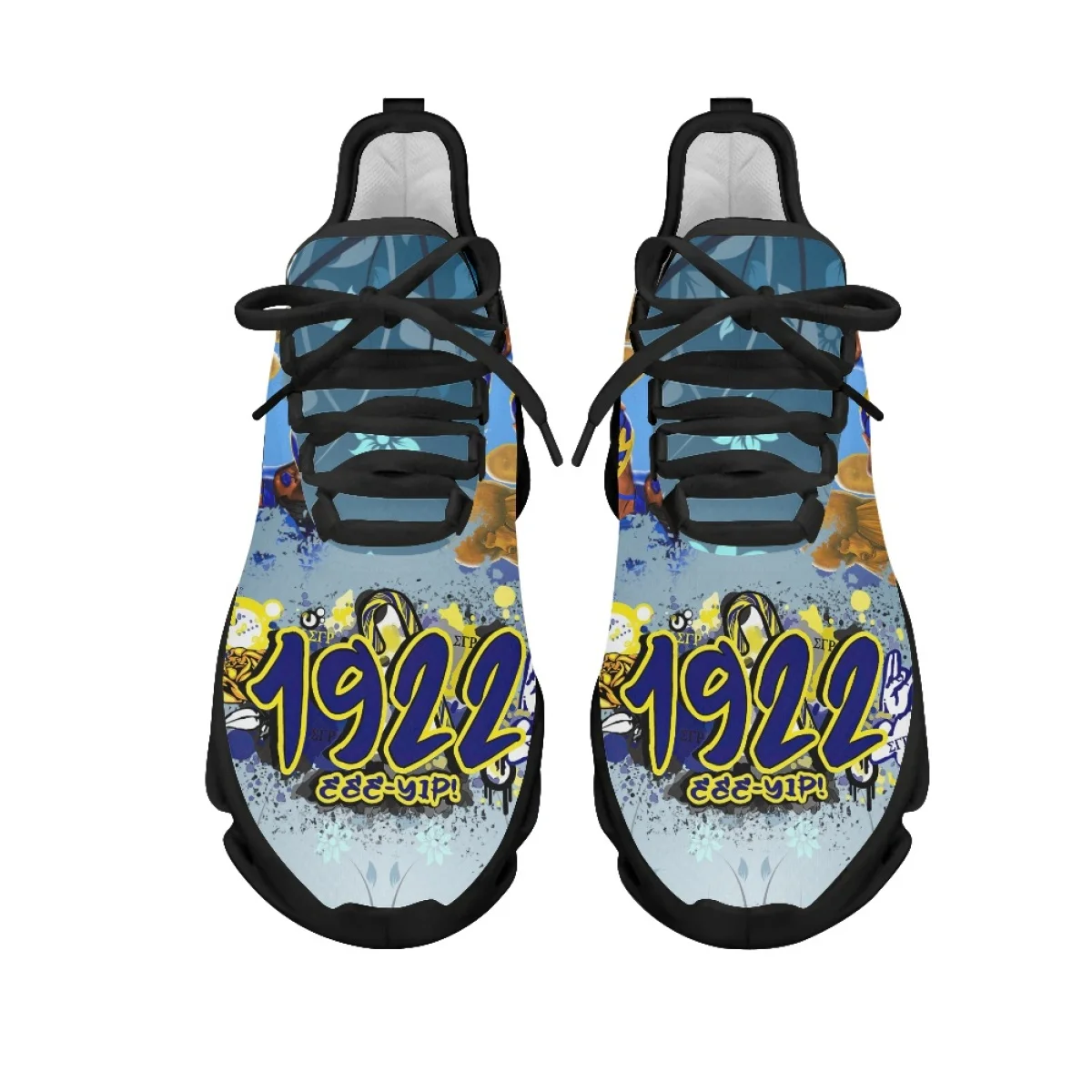 INSTANTARTS Ethic Style Sigma Gamma Rho Print  Walking Shoes Running Mesh Shoes Lady Platform Lace-up Sneaker Air Cushion Tennis