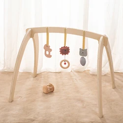 Atividades de madeira Gym Carpet para bebês, Tenda Pendent Hanger, Baby Stroller Toys, Room Activities