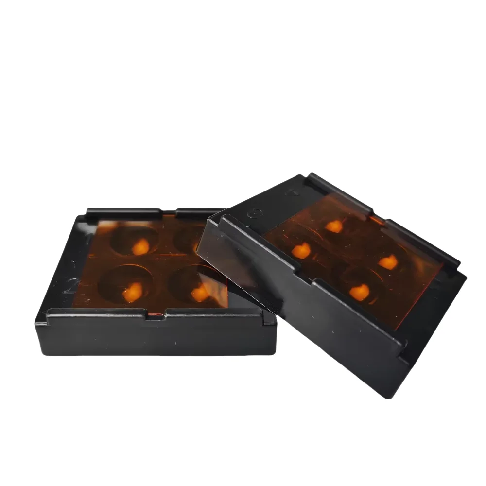 Dental Lab Resin Curing Light Box - 4-Slot Light-Proof Shade Matching & Composite Storage Case for Veneers