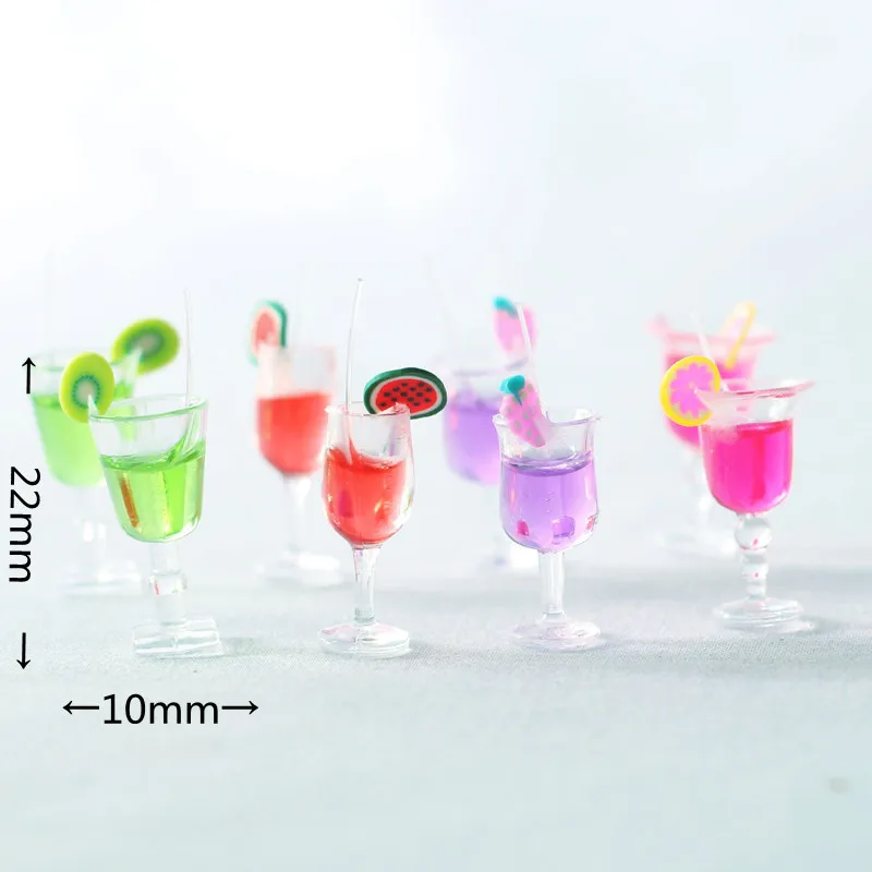 Miniature food game scene model doll house accessories simulation mini fruit juice beverage cocktail cup