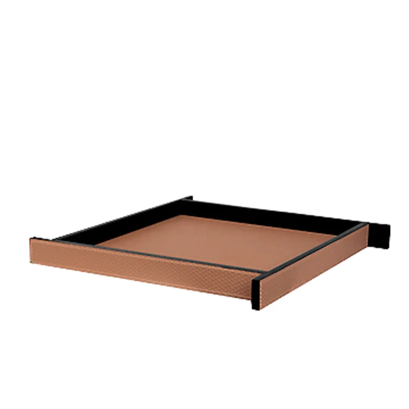 

Minimalist modern orange gray white leather acrylic geometric tray model room living room storage interior
