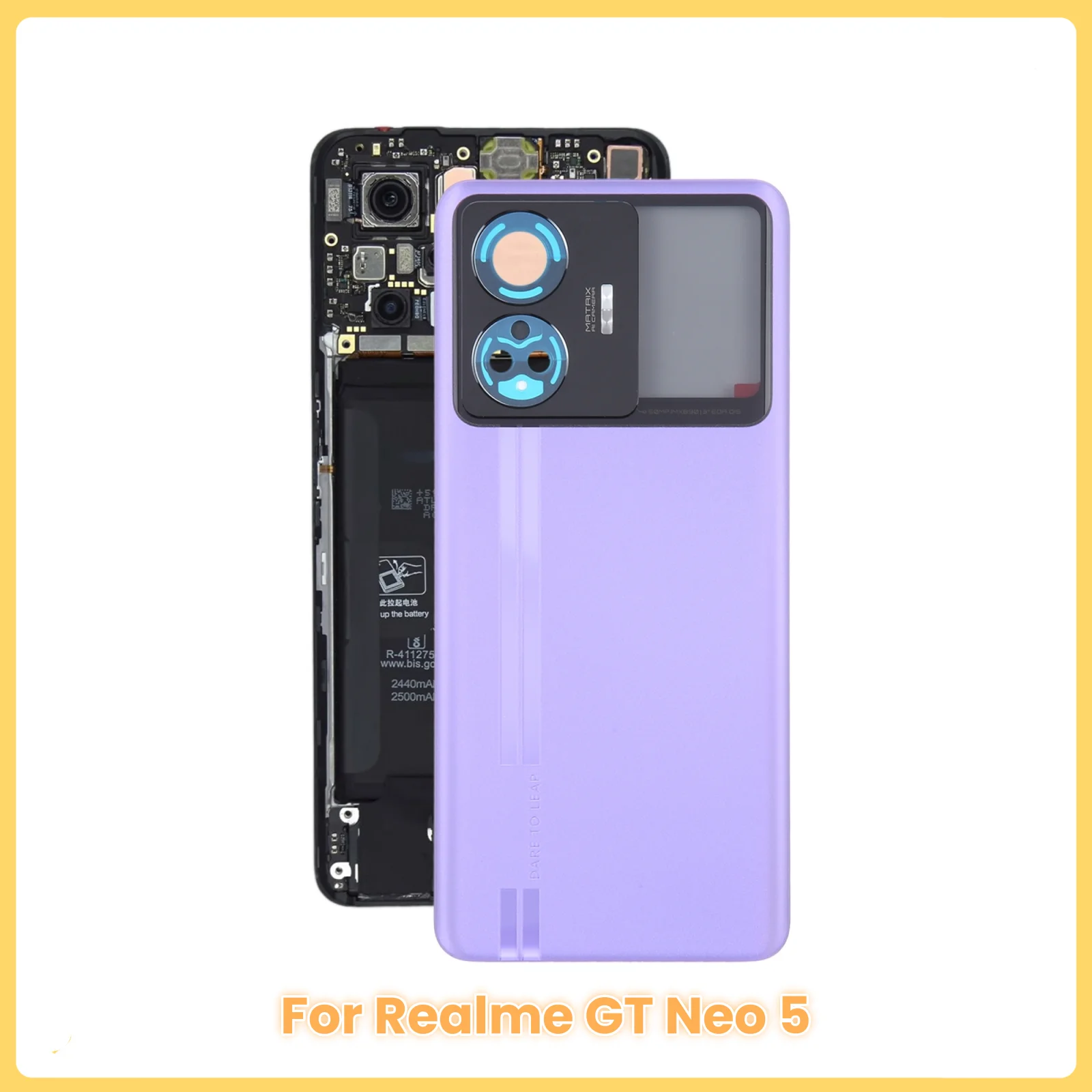 Battery Back Cover for Realme GT Neo 5 Phone Frame Repair Replacement Part