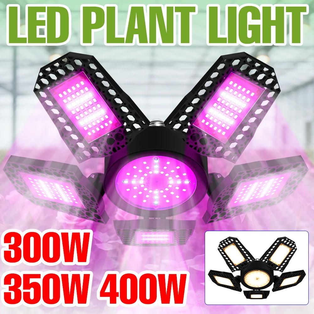 

400W Full Spectrum Plant Grow Bulb LED Indoor Seeds Fill Lamp E27/E26 Foldable Greenhouse Tent Vegs Flower Cultivation Lighting