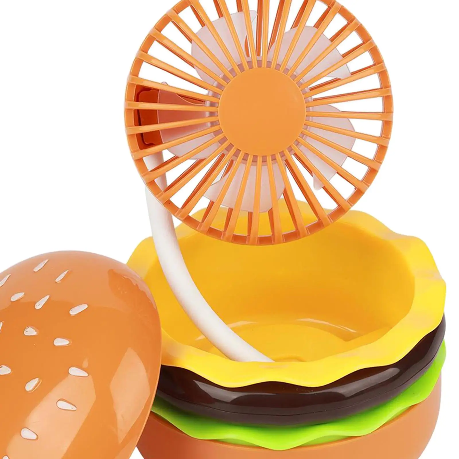 Burger Shaped Mini Fan Kids Outdoor Hand Fan Toy Eyelash Fan Children Pocket Fan USB Desk Fan for Dorm Office Kids