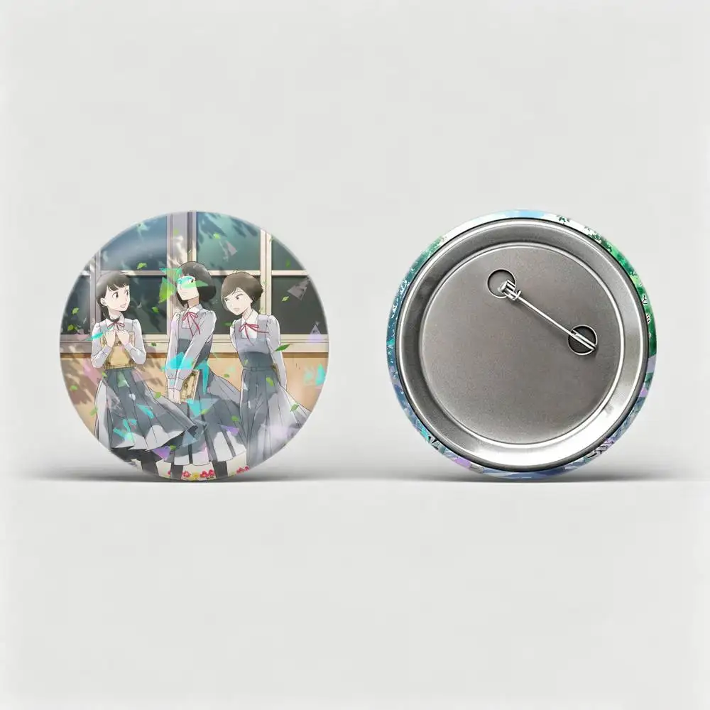 A-Awajima Hyakkei gentle coming-of-age Custom Tinplate Round Button Badges Pins Brooches for Clothes Backpack