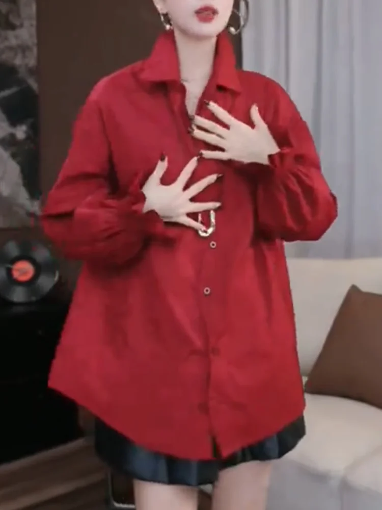 

Винтажный топ с воротником Ele, модный, стройнящий, для женщин больших размеров, осенняя новинка, универсальная базовая одежда