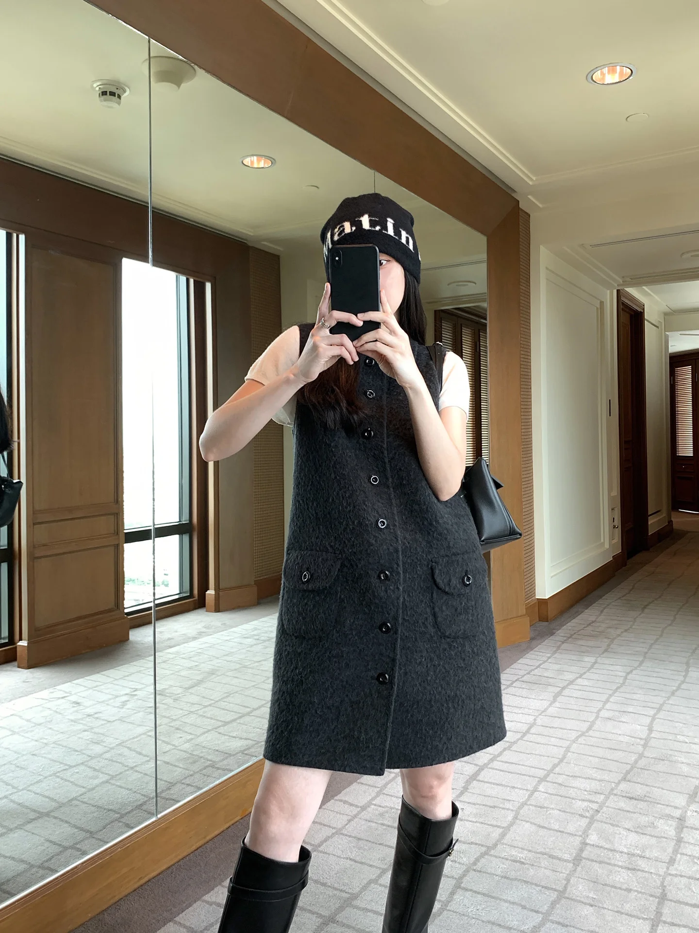 

Корейское женское двустороннее шерстяное пальто из верблюжьей шерсти, приталенное, средней длины, новая модная модель 2025 года, утепленное, для повседневной носки