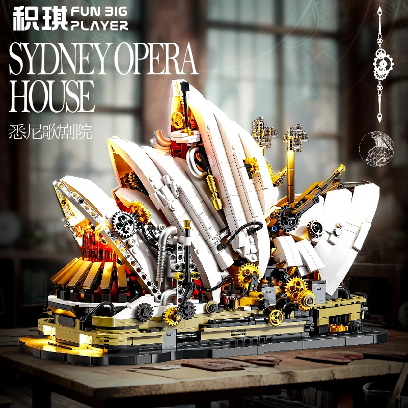 1940Pcs Sydney Opera House Building Block Sets MOC With Lighting Famous Architecture Model Brick Kit Adult Children Toy DIY Gift
