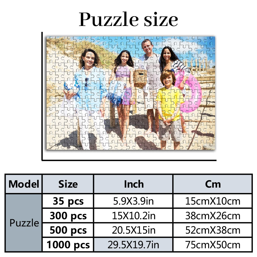 35/300/500pcs  family Customized Picture Custom DIY Personalised Photo Puzzles Personalized Photo For Children Toy Kids Gift