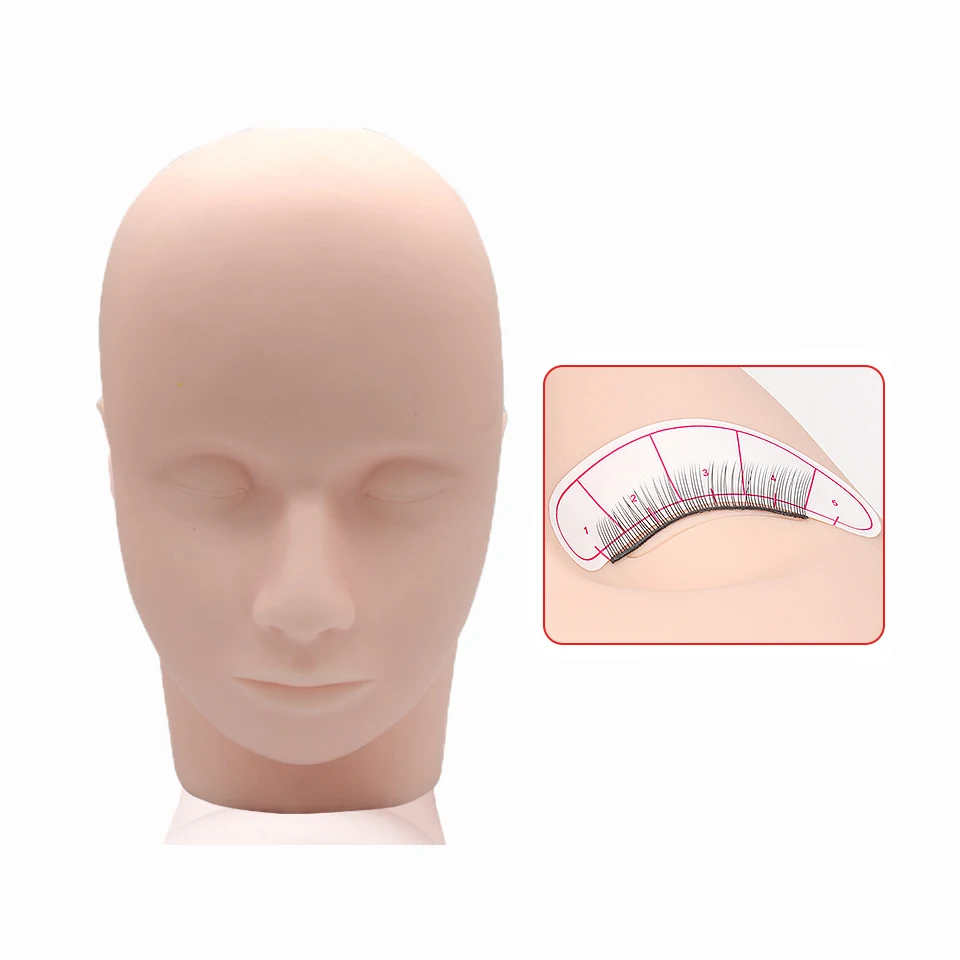 Soft  Eyelash Training Head Sets Eye Facial Eyelash Extension Makeup Practice Cosmetic Dummy Professional Mannequin Heads Tools