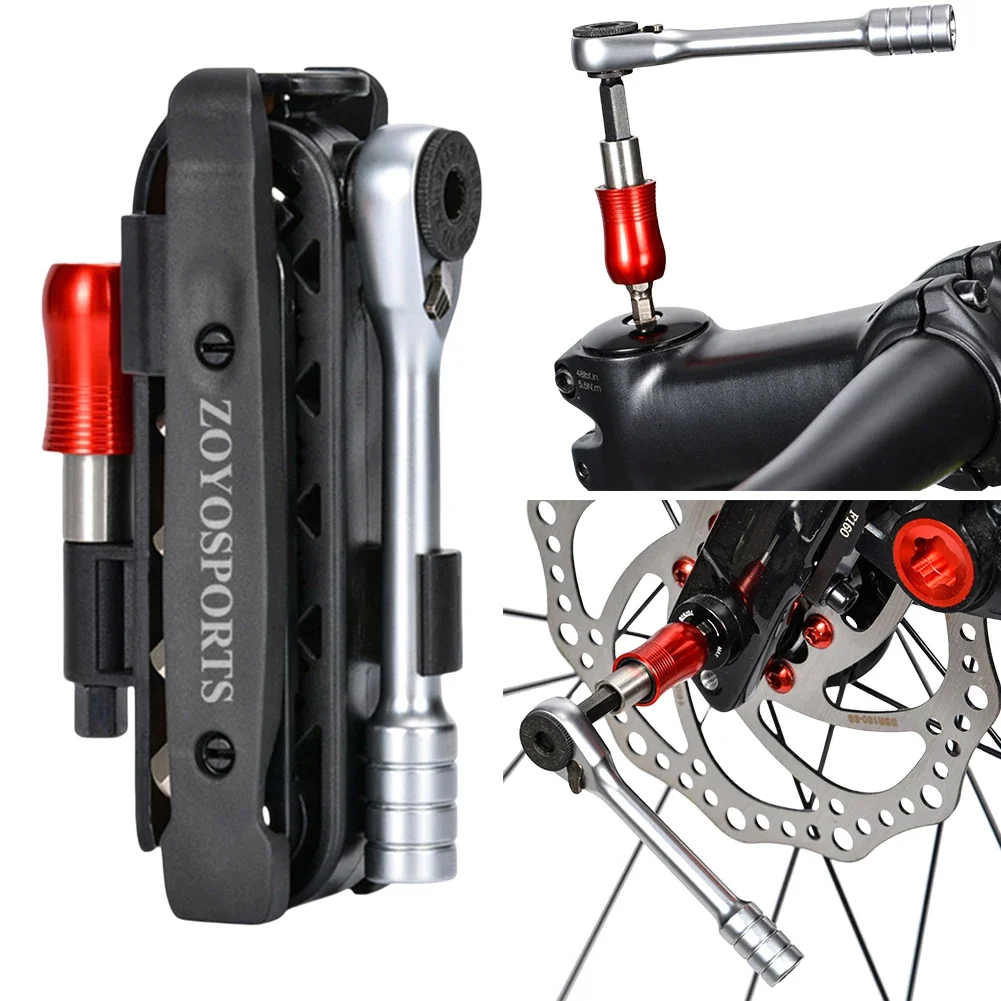 

Ratchet Wrench Multi Function Repair Tools Set Quick Release Tire Lever Screwdriver Spanner Set Cycling Accessories