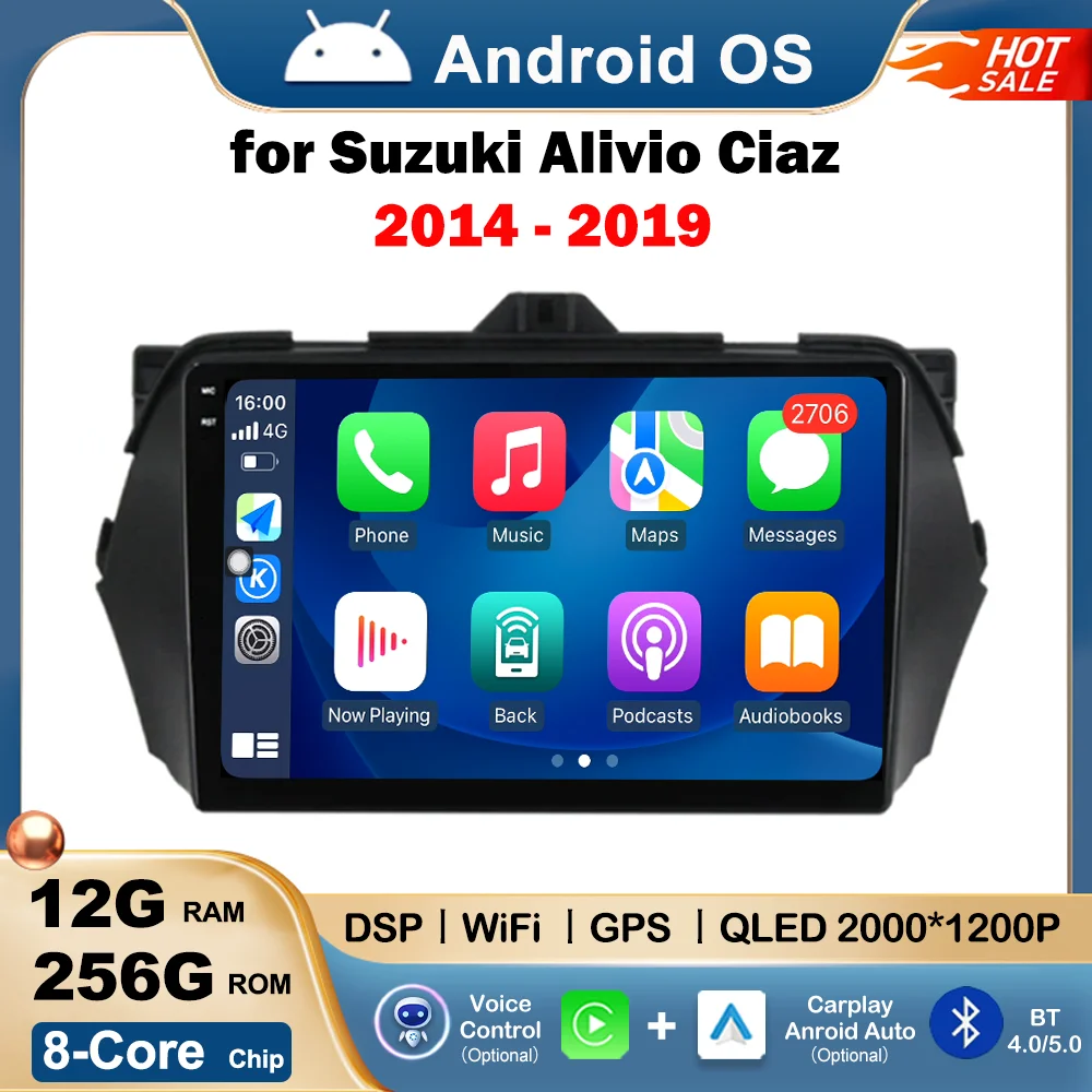

Car Video Multimedia Audio Player for Suzuki Alivio Ciaz 2014 - 2019 Android OS System 2.5D IPS Touch Screen WiFi+4G Head Unit