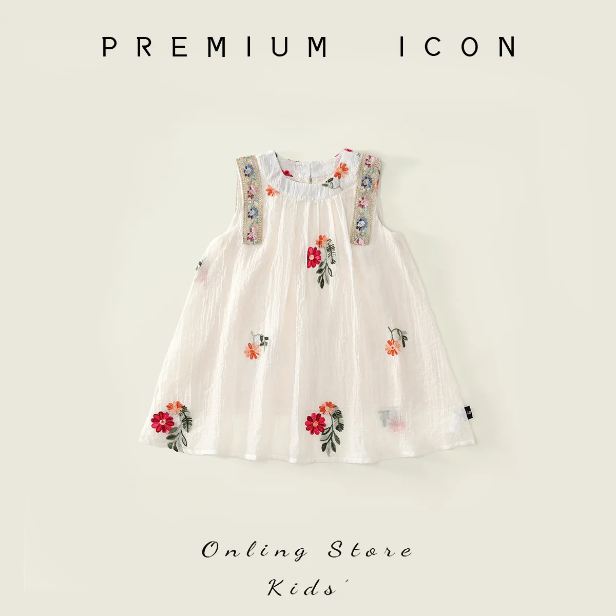 Girls' Ethnic Style Floral Dress Summer 2025 New Bohemian Sleeveless Vest Dress Summer Beach Dress