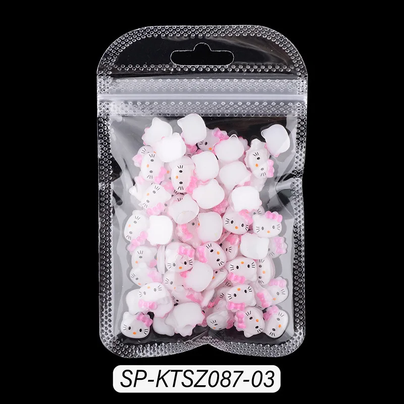 100Pcs Sanrioed Nail Charms Hello Kitty Design Nail Art Rhinestones Flatback Charms DIY Crafts Gems for Manicure Nails Decor