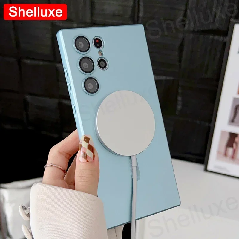 S25 Ultra Case Shelluxe Luxury Magsafe Wireless Charge TPU Soft Case For Samsung Galaxy S24 S23 S22 S21 FE S20 Plus Phone Cases image 6