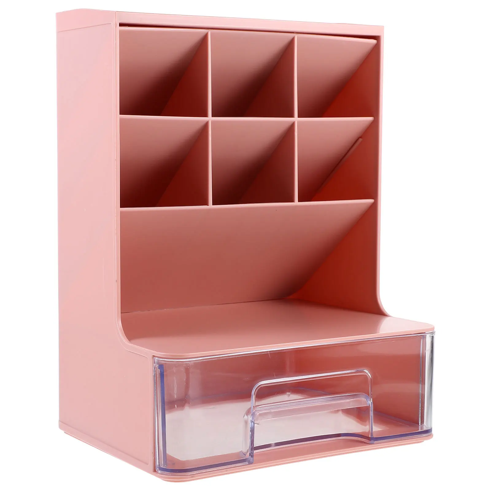 

Plastic Desk Organizer with Compartments Stationery Storage Rack Pen Holder Desktop Organizer for Office School Supplies