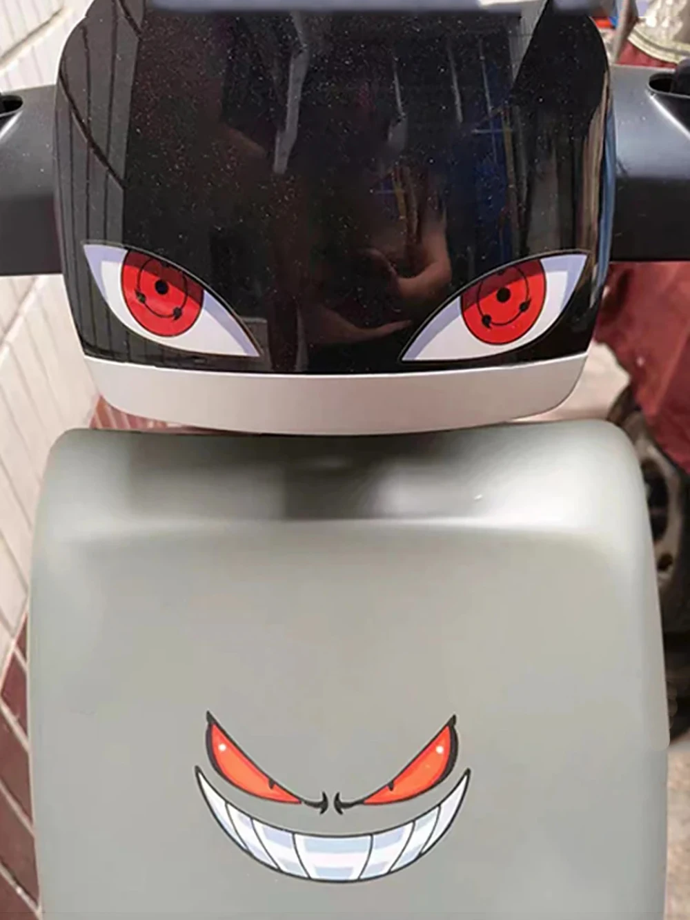 ملصقات جسم الدراجة النارية، ملصق تزيين لرأس الدراجة الكهربائية، عيون الشيطان، جو الهالوين، ملصق عالمي لدراجة نارية السيارة #6