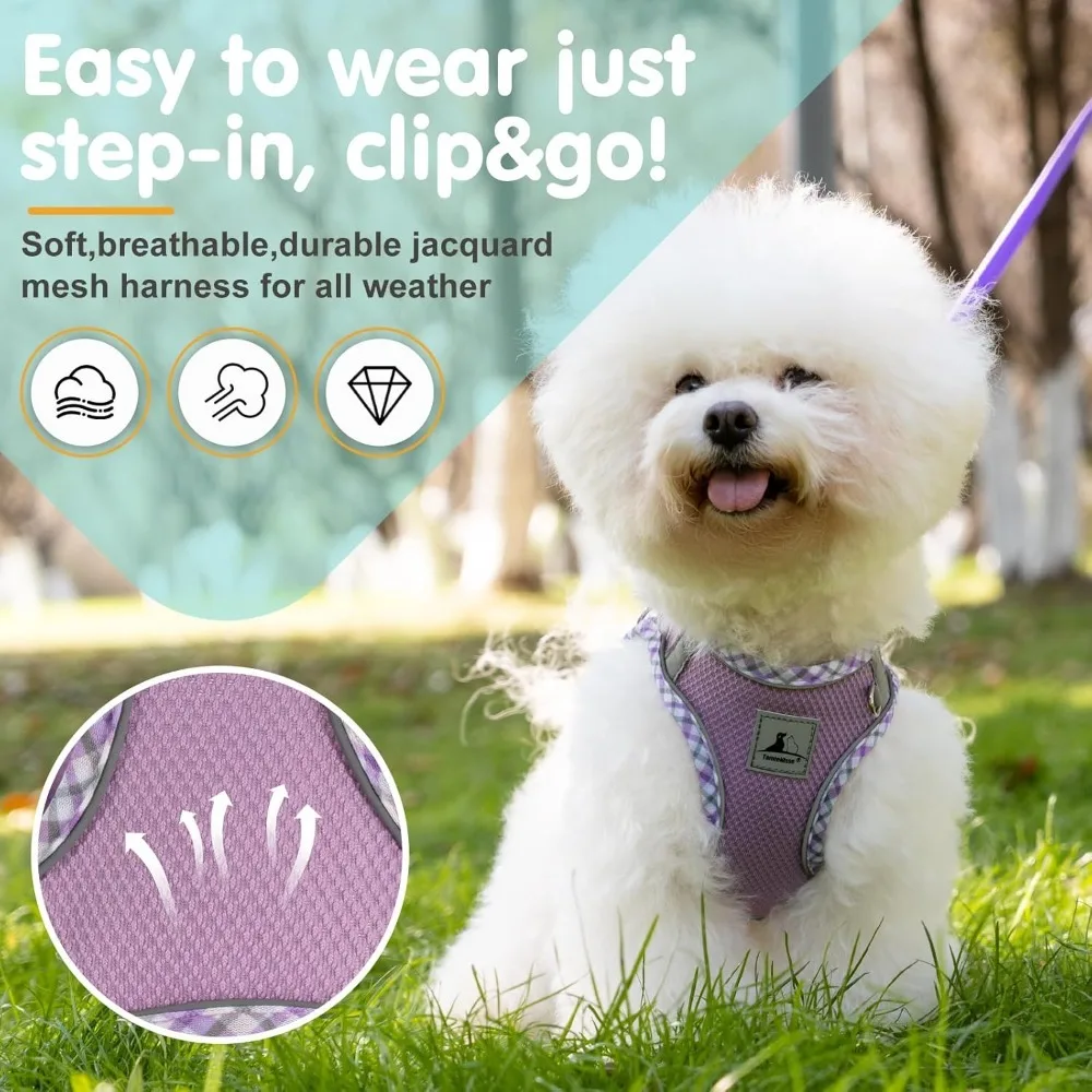 Dog Harness and Leash Set, No Pull Pet Harness for Small Dogs Easy Walking,Soft Breathable Small Dog Harness
