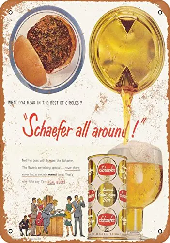 

Металлический знак-1959 пиво Schaefer-винтажный вид