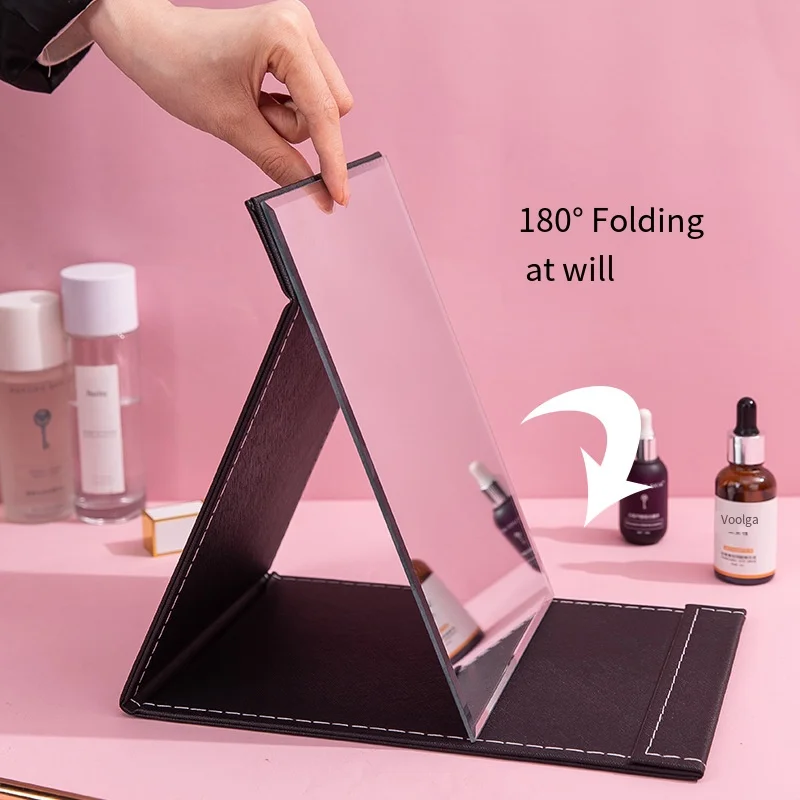Portable Cosmetic Mirror Folding Desktop Dormitory Princess Mirror Female Large and Small Desktop Cosmetic Mirror Wholesale
