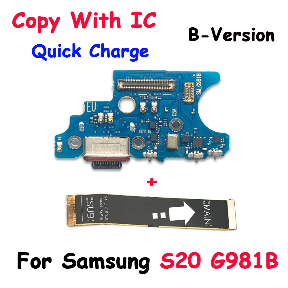 USB Fast Charging Charger Main Motherboard Flex Cable For Samsung S20 Plus Ultra G986B G988B Dock Connector Board Microphone