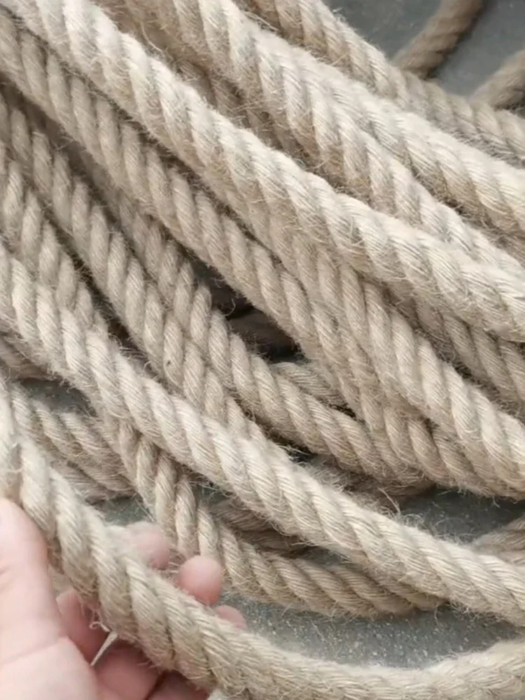 4/6/8/10mm Natural Jute Rope Twine Rope Hemp Twisted Cord Macrame String DIY Craft Handmade Decoration Cat Scratcher Rope