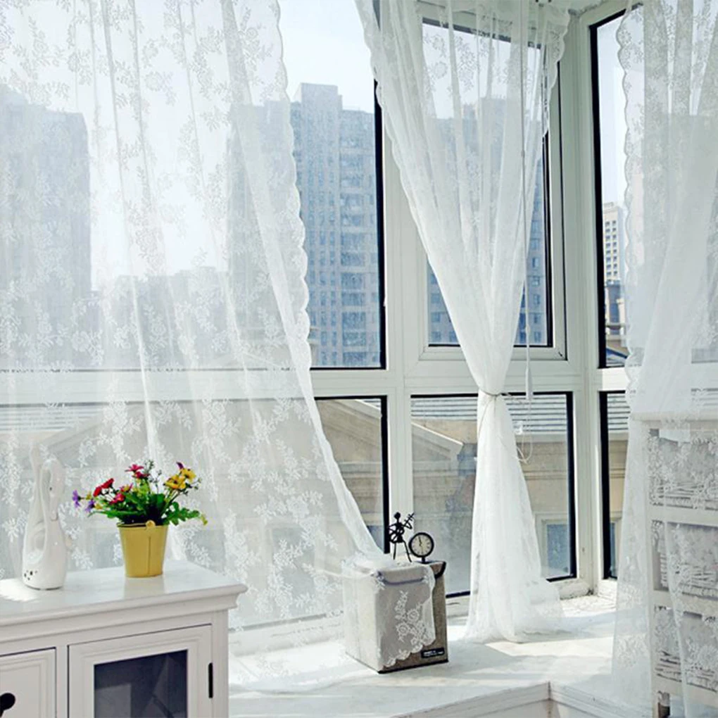 Polyester EASY TO Bedroom Window Curtain - Functional And Light Filtering Wide Application Window Curtains Sheer Curtain