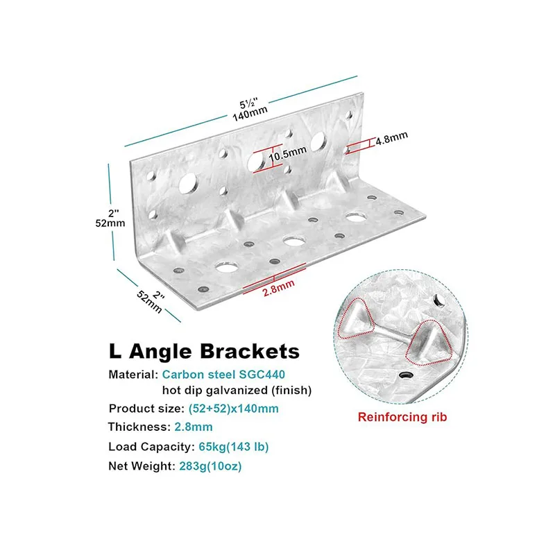 4Pcs Steel LRight Angle Bracket, Joint Corner Braces with Strengthen Design Heavy Duty 90 Degree Connector for Wood Shelves