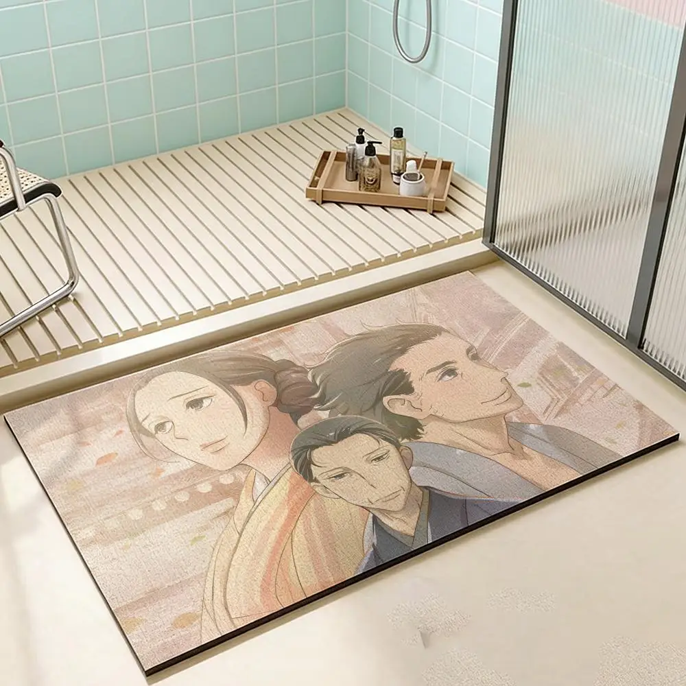 Floor Mat Diatomaceous Earth Bath Mat, QuickDrying, Water Absorb，MultiScene Household Floor Mat S-Showa Genroku Rakugo Shinju