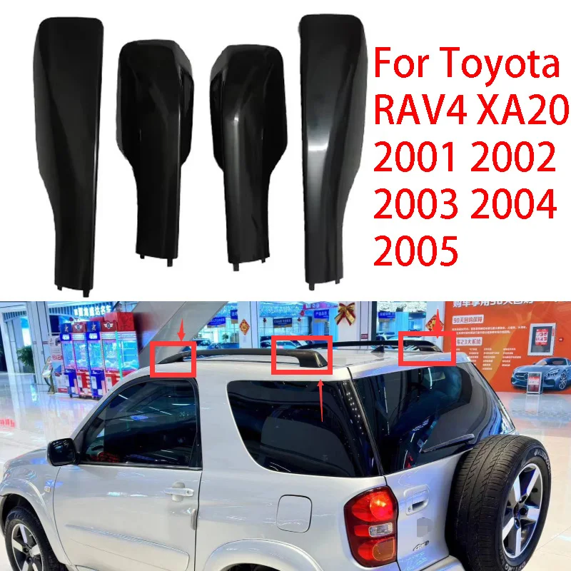 

1PCS-4PCS New Plastic Black Car Roof Luggage Rack Rail End Cover Shell Fit For Toyota RAV4 2001 2002 2003 2004 2005