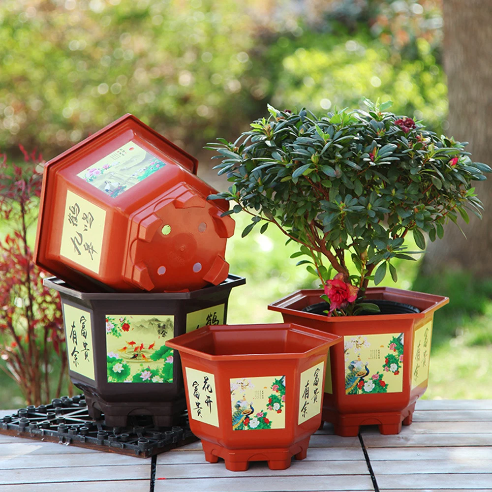 

Durable Plastic Flower Pot Thickened Large-diameter Potted Bonsai Garden Supplies Resin Water Planting Pots