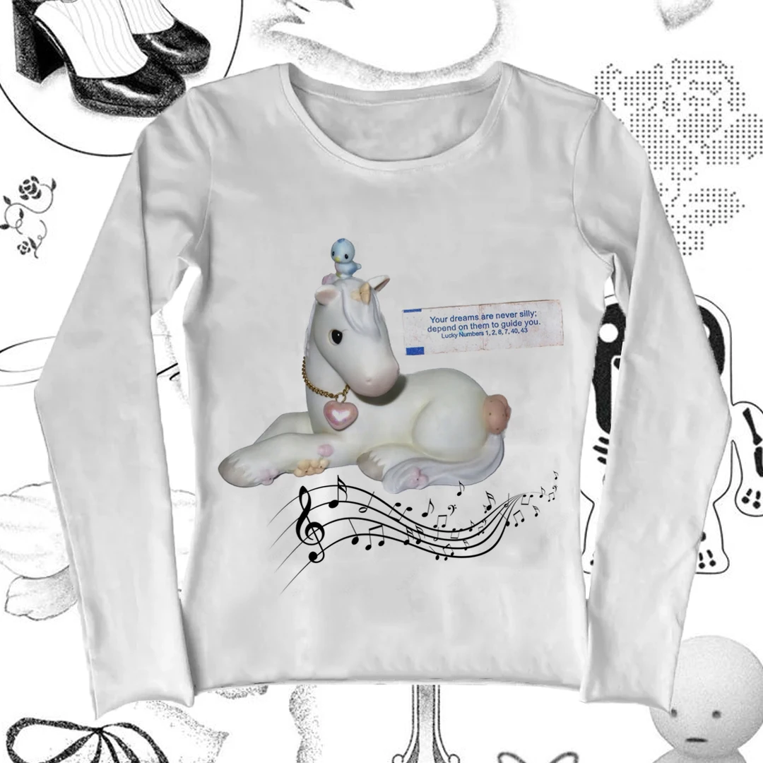 

Shoujo Girl Style Одежда Женский Весна 2025 Женский Топ Y2k 2000s Одежда Y2k Топы Kawaii Kpop С длинным рукавом Эмо Харадзюку
