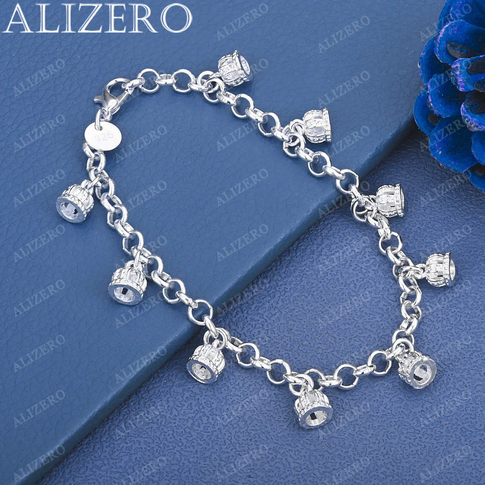 

ALIZERO 925 Sterling Silver Crown Charm Chain Bracelet Wedding Engagement Party Fashion Jewelry Gifts