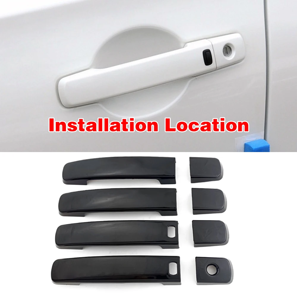 

Glossy Black Exterior Door Handle Cover Trim For Nissan Qashqai J10 2006-2012 Frontier Anti Scratch Protect Frame Decor Sticker