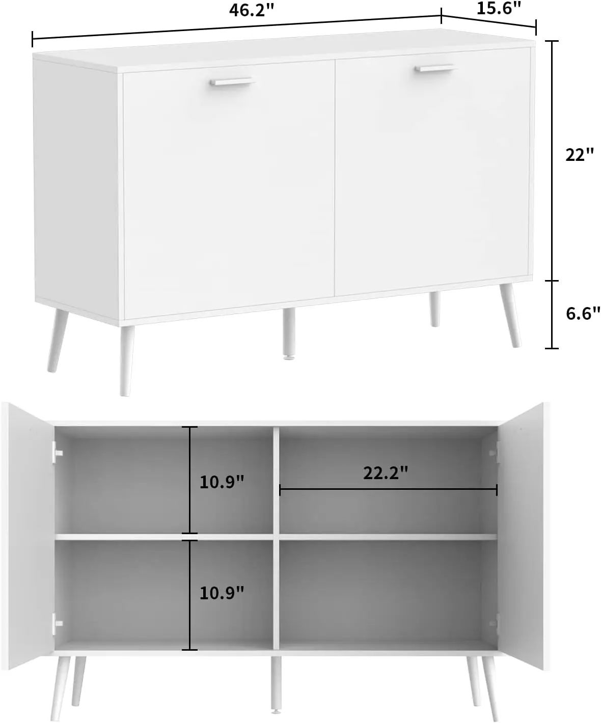 2 Türen Küchen buffet Aufbewahrung schrank, moderner schwarzbrauner Buffets chrank