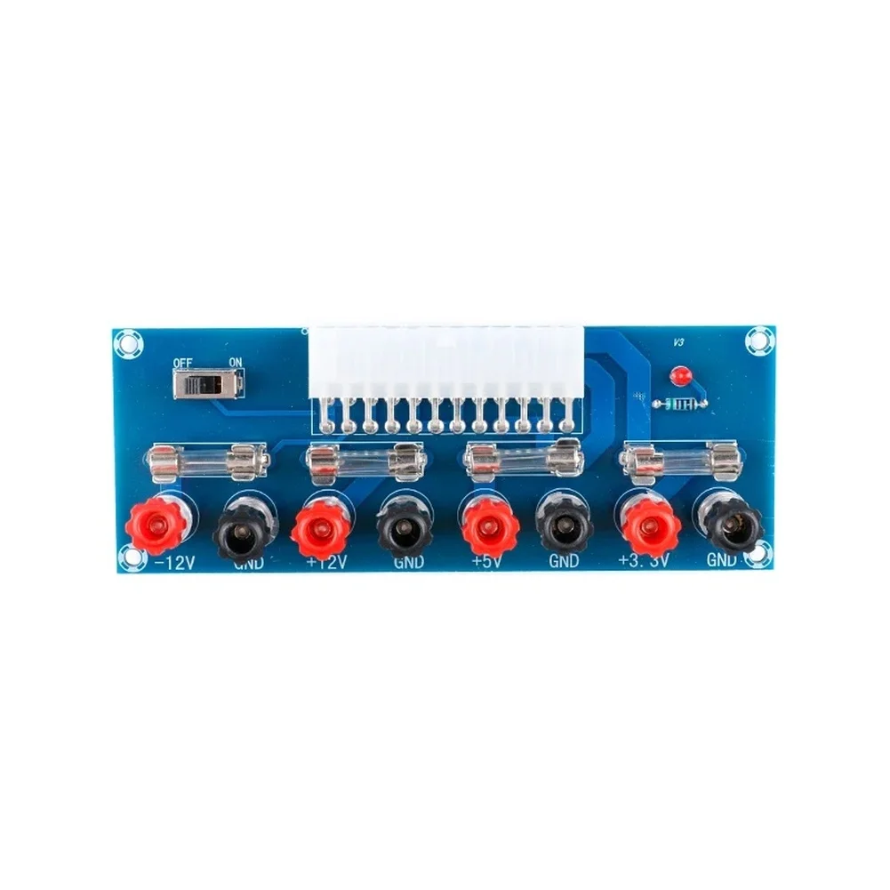 For Atx Power Supply Adapter Board 24 Pin Connector 4 Voltage Outputs With 5A Fuse Switch Control For Electronics Development