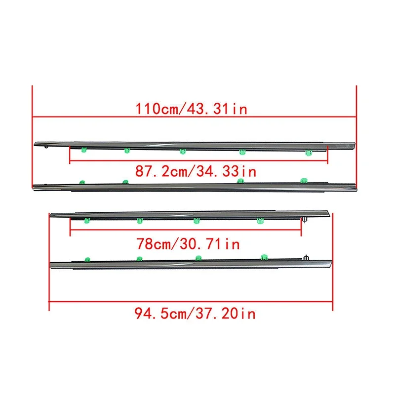 4Pcs/Set Car Door Window Decorative Strips Black Rubber Sealing Strip Fit For Honda CRV 2012 2013 2014 2015 2016 Car Accessories